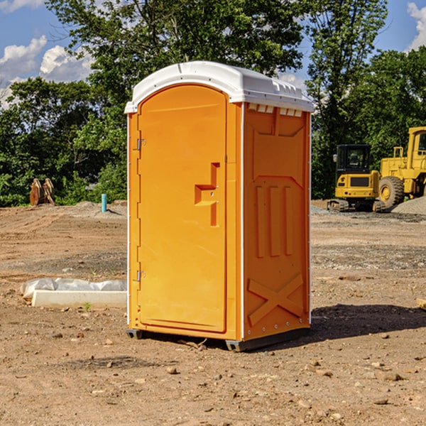 how often are the portable restrooms cleaned and serviced during a rental period in Aitkin County